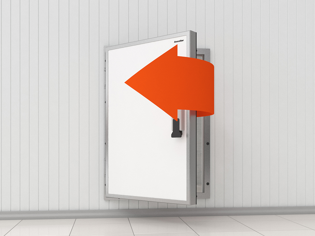 Xonadan tashqarida o‘rnatilgan montaj, xirg‘ochlar chap tomonda joylashgan.